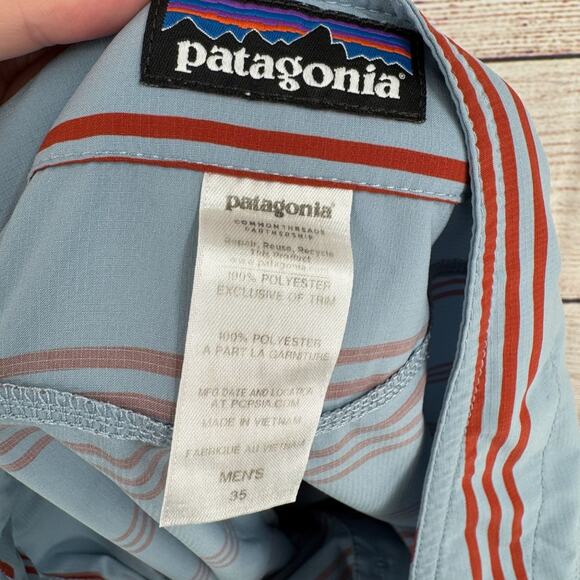 Patagonia Stretch Planing Board Shorts Men's Size 35 Blue/Red - Picture 5 of 8